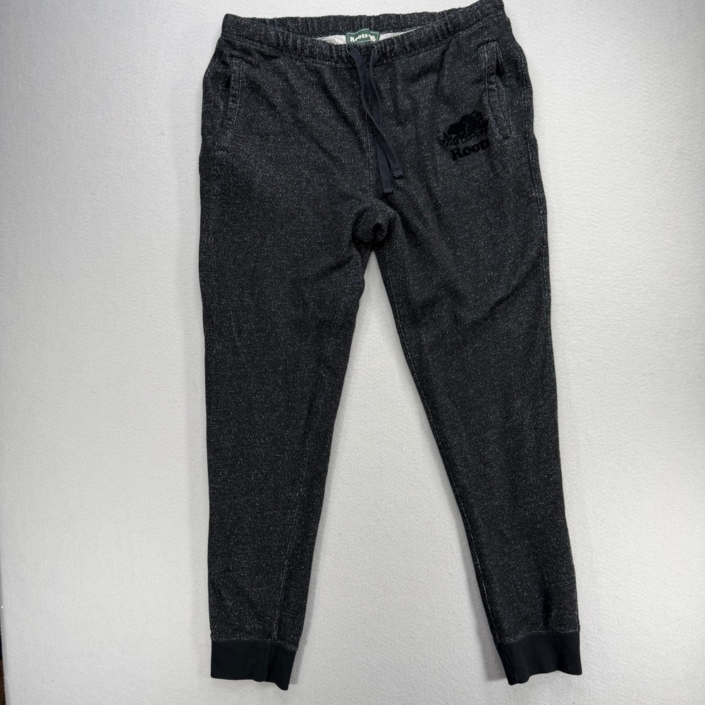 Roots Original Men's X LARGE Charcoal Black Pepper Joggers Sweatpants Comfort